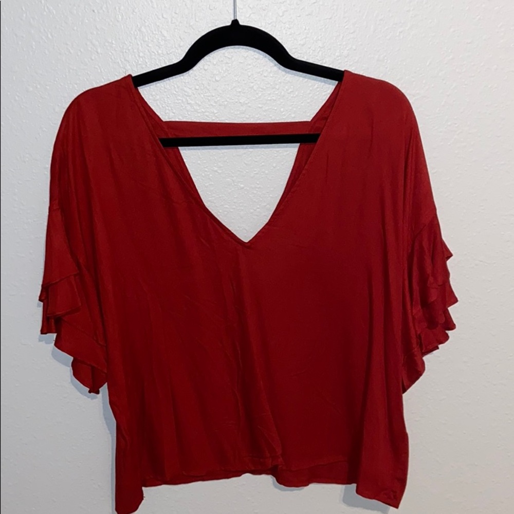 Deep V neck blouse